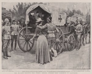 O melhor amigo do soldado ferido, enviando Inválidos de Ladysmith para Maritzburg